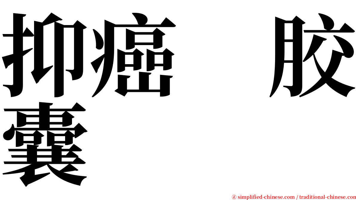 抑癌　胶囊 serif font